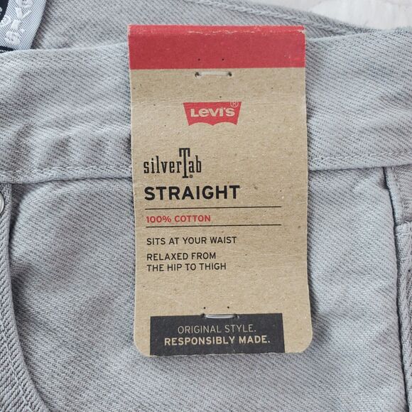 NEW! Levi's Silver Tab '90's' Style' Men's 30x30 Straight Fit Gray Distressed - Picture 11 of 12
